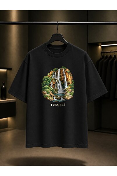 fame-stoned Tunceli Dereova Waterfall Printed Unisex 100% Cotton T-Shirt