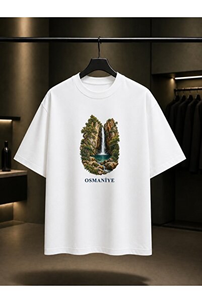 fame-stoned Osmaniye Karaçay Waterfall Printed Unisex 100% Cotton T-Shirt