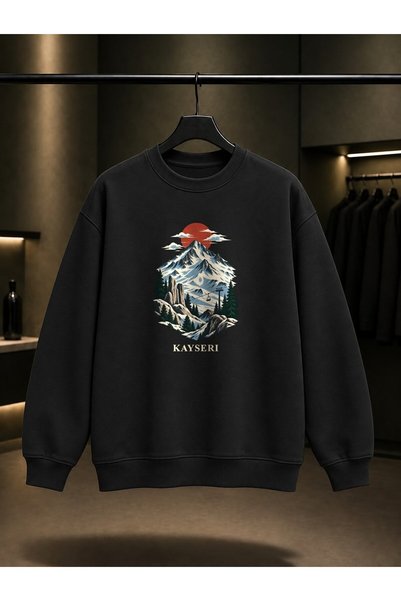 fame-stoned Φούτερ με στάμπα Kayseri Erciyes Mountain Landscape, Unisex, 100%...