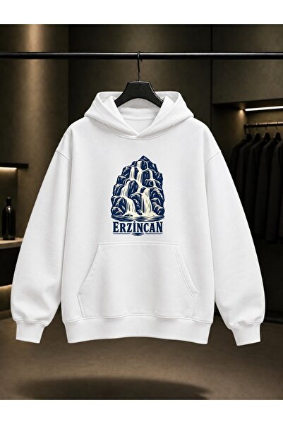 fame-stoned Erzincan Girlevik Waterfall Printed Unisex 100% Cotton Hooded Swe...