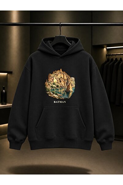 fame-stoned Batman Hasankeyf Printed Unisex 100% Cotton Hooded Sweatshirt