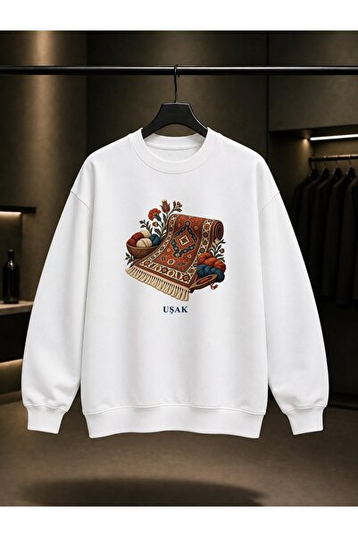 fame-stoned Uşak Halısı Printed Unisex 100% Cotton Sweatshirt