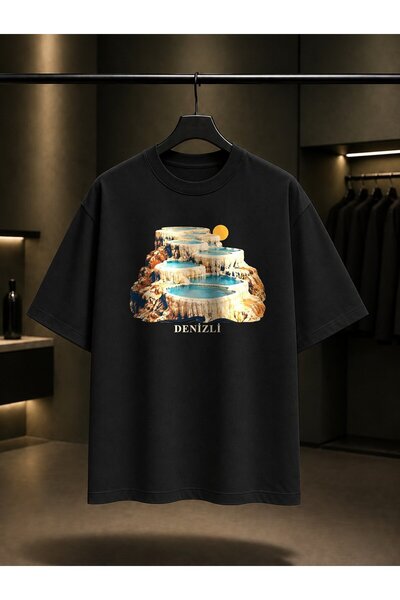 fame-stoned Denizli Pamukkale Travertines Printed Unisex 100% Cotton T-Shirt