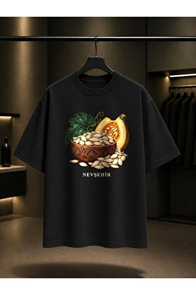 fame-stoned Nevşehir Pumpkin Seed Printed Unisex 100% Cotton T-Shirt