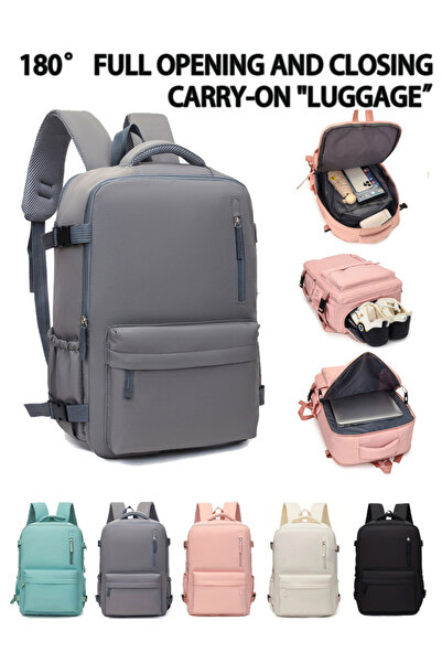 Take Two By Styli Grey Travel Backpack with Shoe Compartment