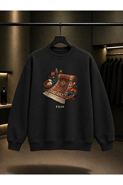 fame-stoned Uşak Halısı Printed Unisex 100% Cotton Sweatshirt