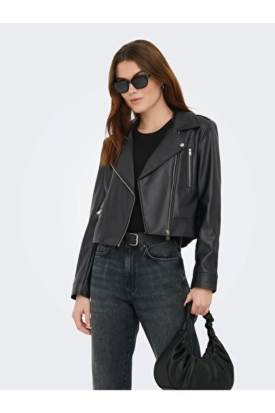ONLY En son Model FAUX LEATHER Ceket - Siyah