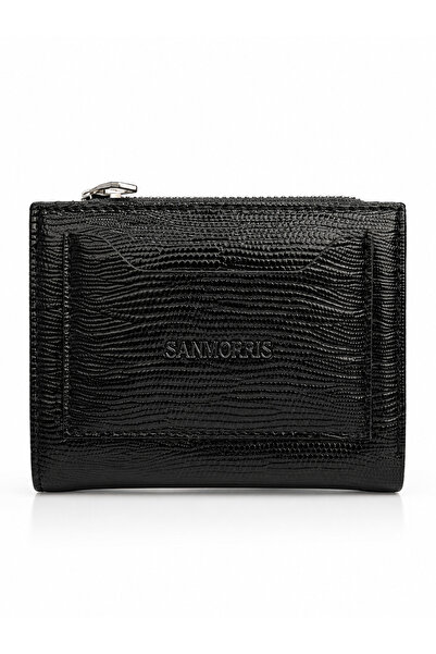 Sanmorris Unisex Fermuarlı Kartlık Çok Gözlü Kompakt Cüzdan S-2006 Lezard