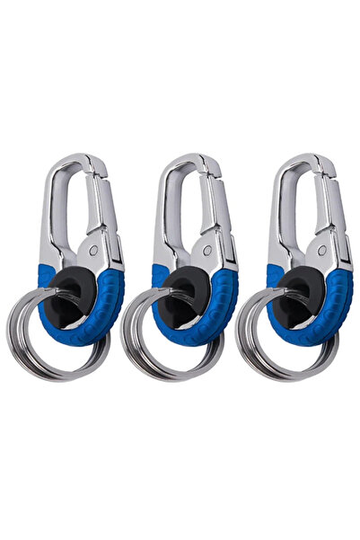 Choice 3pcs blue Keychain Buckle for Men Stainless Steel Key Ring Key Chain H...