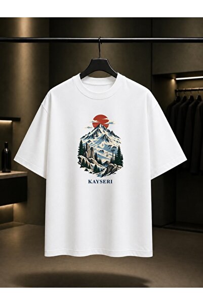 fame-stoned Kayseri Erciyes Mountain Landscape Printed Unisex 100% Cotton T-Shirt