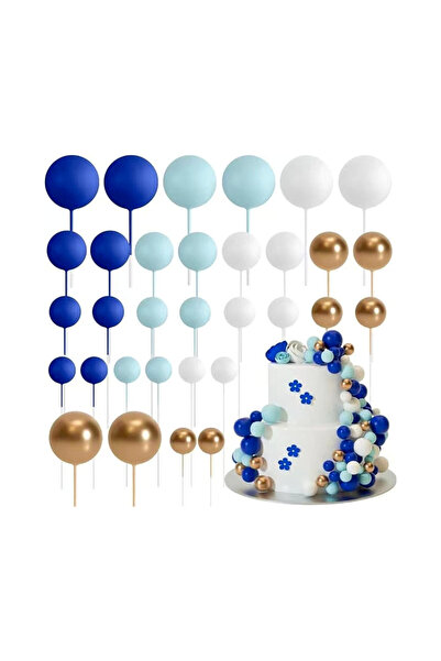 Mirific Party Set de 32 de bile decorative nealimentare pentru tort, albastre...
