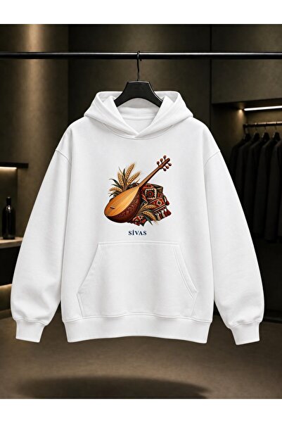 fame-stoned Sivas Lover Veysel Saz Printed Unisex 100% Cotton Hooded Sweatshirt