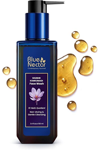 Blue Nectar غسول وجه كومكاميدي بالزعفران والصبار |   منظف يومي لطيف للنساء وا...