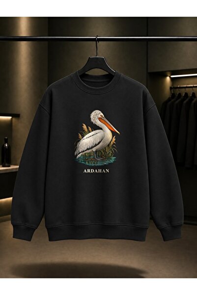 fame-stoned Ardahan Aktaş Pelikan Printed Unisex 100% Cotton Sweatshirt
