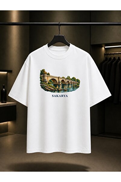 fame-stoned Sakarya Justinianus Bridge Printed Unisex 100% Cotton T-Shirt