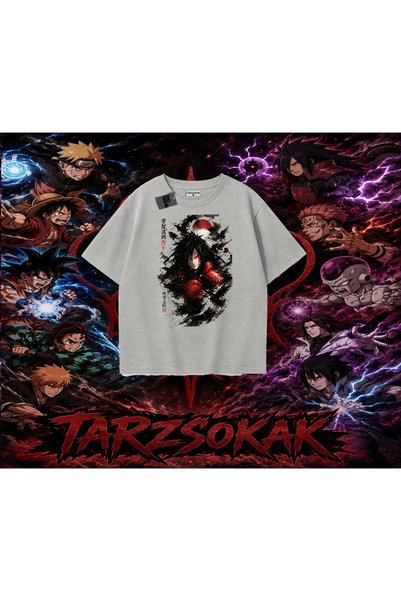 Tarzsokak تي شيرت Madara Uchiha Naruto Anime Character كبير الحجم للجنسين بال...