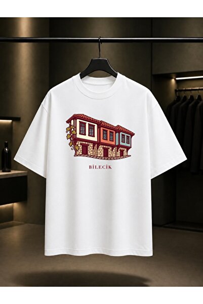 fame-stoned Bilecik Ottoman Houses Printed Unisex 100% Cotton T-Shirt