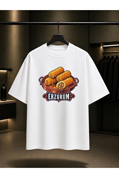 fame-stoned Erzurum Kadayif Printed Unisex 100% Cotton T-Shirt