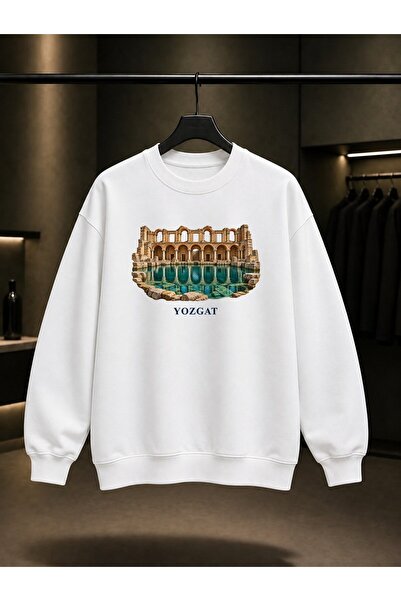 fame-stoned Yozgat Sarıkaya Roman Bath Printed Unisex 100% Cotton Sweatshirt