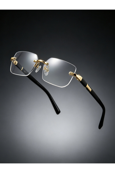Take Two By Styli Rimless Rectangle Black Frame Glasses