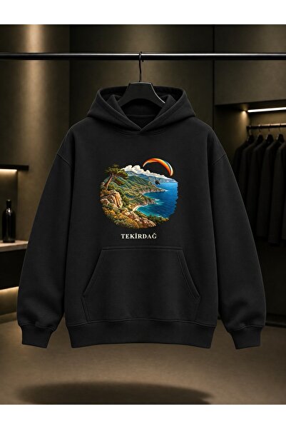 fame-stoned Tekirdağ Uçmakdere Printed Unisex 100% Cotton Hooded Sweatshirt