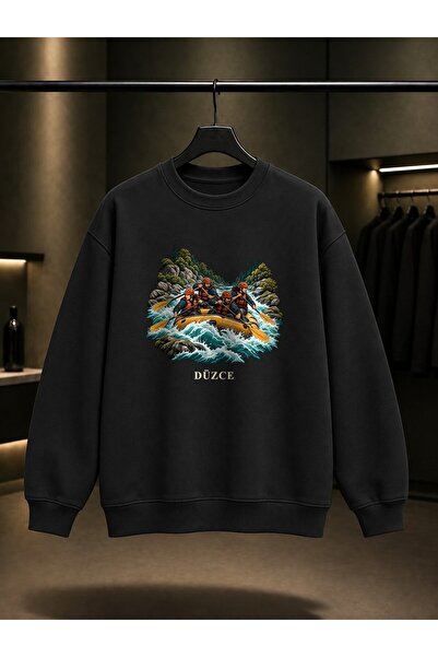 fame-stoned Düzce Melen Rafting Printed Unisex 100% Cotton Sweatshirt