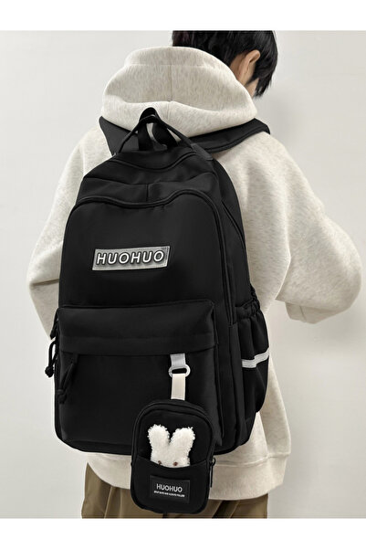 Take Two By Styli Black Plain Backpack