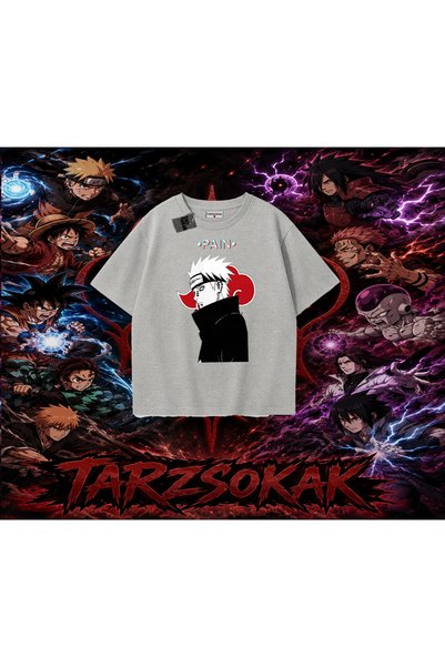 Tarzsokak تي شيرت Pain nagato Naruto Anime Character كبير الحجم للجنسين باللو...