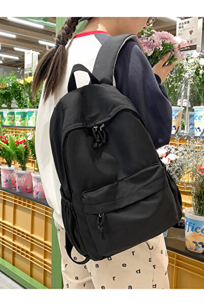 Take Two By Styli Black Plain Backpack