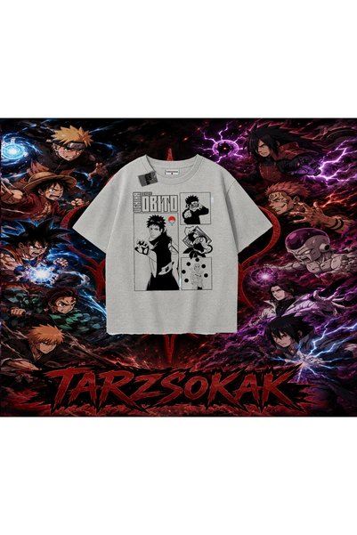 Tarzsokak تي شيرت أوبيتو أوتشيها ناروتو أنمي كاركتر أوفر سايز للجنسين باللون ...