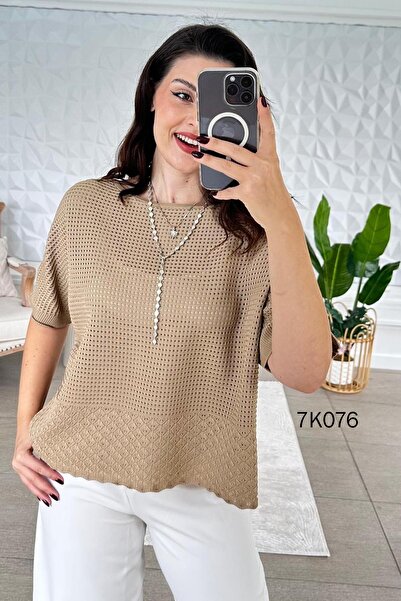 İnce Topuk Openwork Knitwear Blouse 7K076