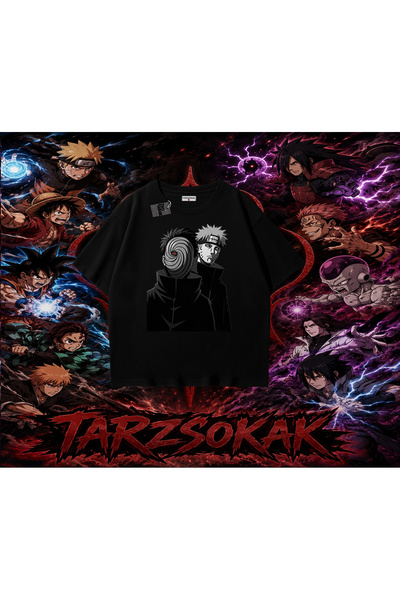 Tarzsokak تي شيرت Pain nagato Naruto Anime Character كبير الحجم للجنسين باللو...
