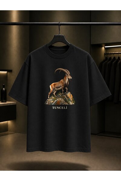 fame-stoned Tunceli Mountain Goat Printed Unisex 100% Cotton T-Shirt