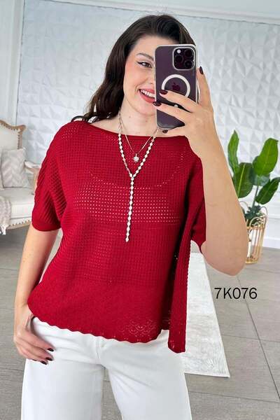 İnce Topuk Openwork Knitwear Blouse 7K076