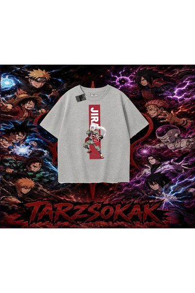 Tarzsokak Jiraiya Naruto Anime Character Oversize Unisex T-Shirt White