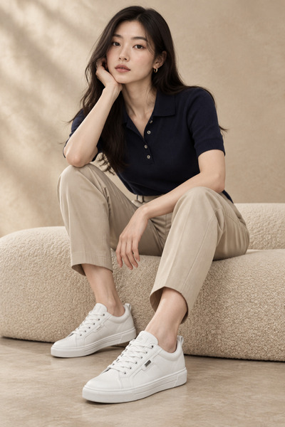 Kinetix حذاء رياضي نسائي MR-6109 باللون الأبيض للاستخدام اليومي، حذاء رياضي م...