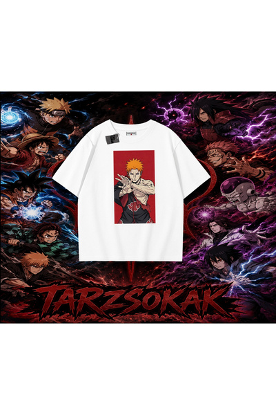 Tarzsokak تي شيرت Pain nagato Naruto Anime Character كبير الحجم للجنسين باللو...