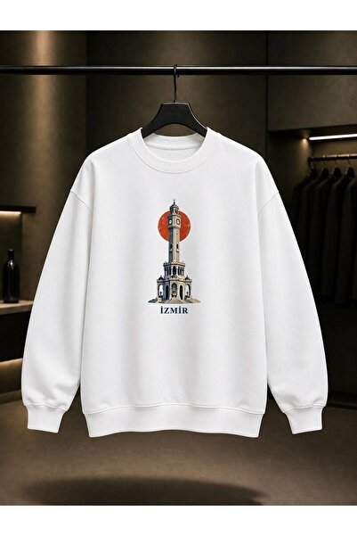 fame-stoned Izmir Clock Tower Printed Unisex 100% Cotton Sweatshirt