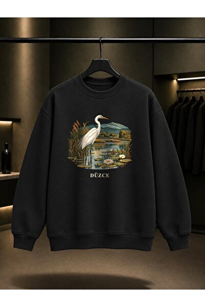 fame-stoned Düzce Efteni Lake Printed Unisex 100% Cotton Sweatshirt