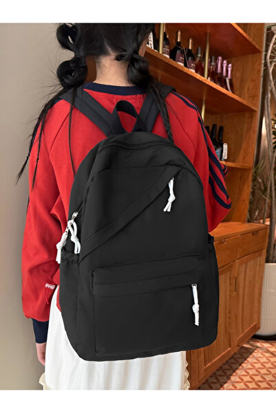 Take Two By Styli Black Plain Backpack