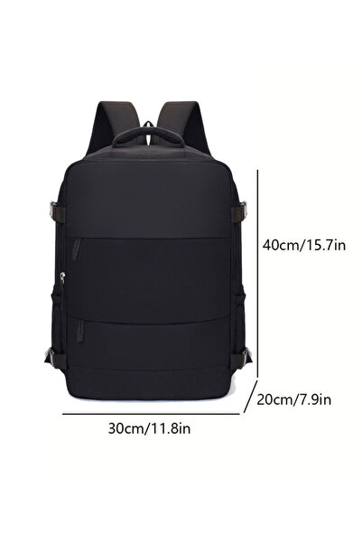 Take Two By Styli Black Travel Backpack with Shoe Compartment