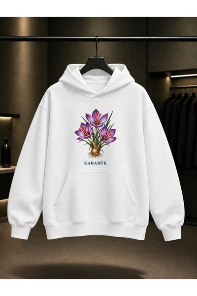 fame-stoned Φούτερ με κουκούλα Karabük Saffron Flower Printed Unisex από 100%...