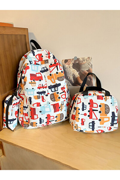 Take Two By Styli 3Pcs Cartoon Print Nylon Backpack Set