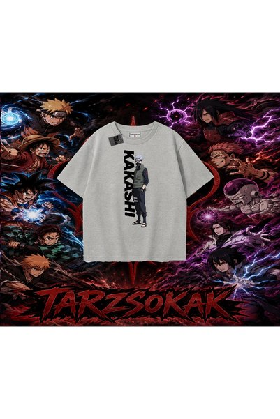 Tarzsokak تي شيرت كاكاشي هاتاكي ناروتو أنمي كبير الحجم للجنسين باللون الأبيض