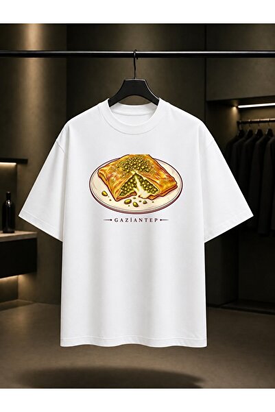 fame-stoned Gaziantep Katmer Printed Unisex 100% Cotton T-Shirt