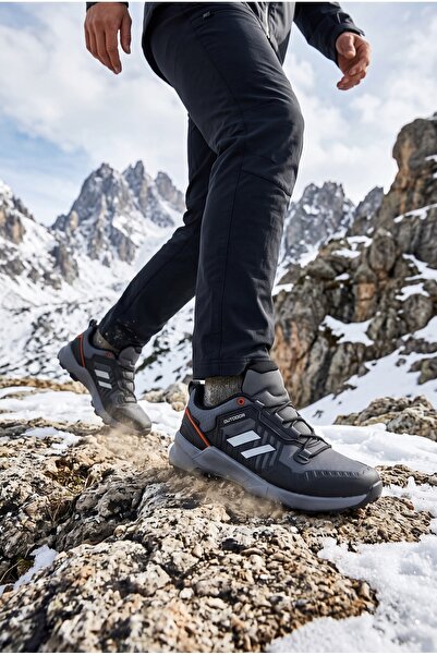 SOLAZER Erkek Füme Turuncu Su İtici Günlük Sneaker Spor Ayakkabı 071