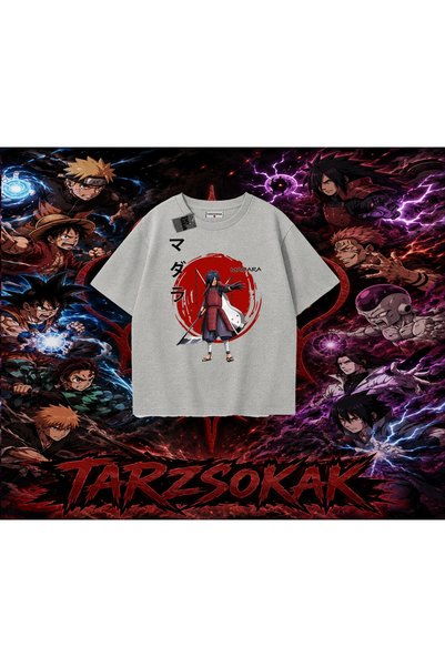 Tarzsokak تي شيرت Madara Uchiha Naruto Anime Character كبير الحجم للجنسين بال...