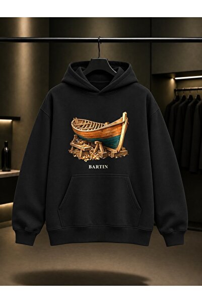fame-stoned Φούτερ με κουκούλα Bartın Kurucasile Boat Printed Unisex από 100%...