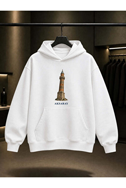 fame-stoned Aksaray Curve Minaret Printed Unisex 100% Cotton Hooded Sweatshirt