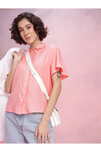DressBerry By Styli Pink Short Sleeve Regular Fit Shirt